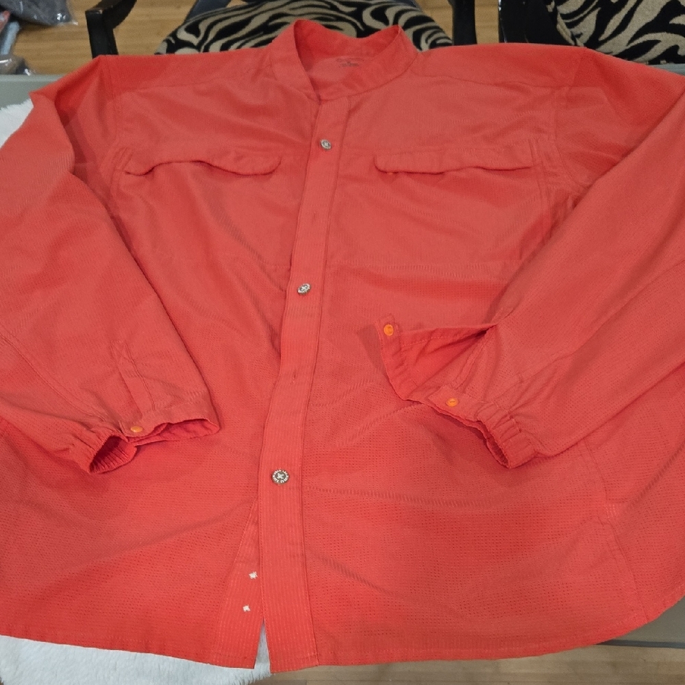 Women's Orange Button Down Shirt